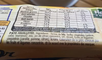 Pâte  feuilletée  Herta - Ingredients - fr