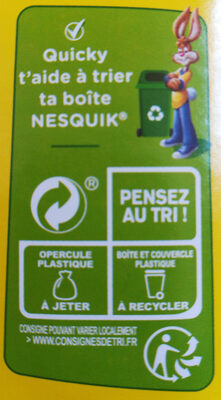 Nesquik - Instruction de recyclage et/ou informations d'emballage