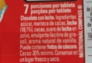 Chocolate Con Leche Nestlé Extrafino (3X125G) - Ingredients - es