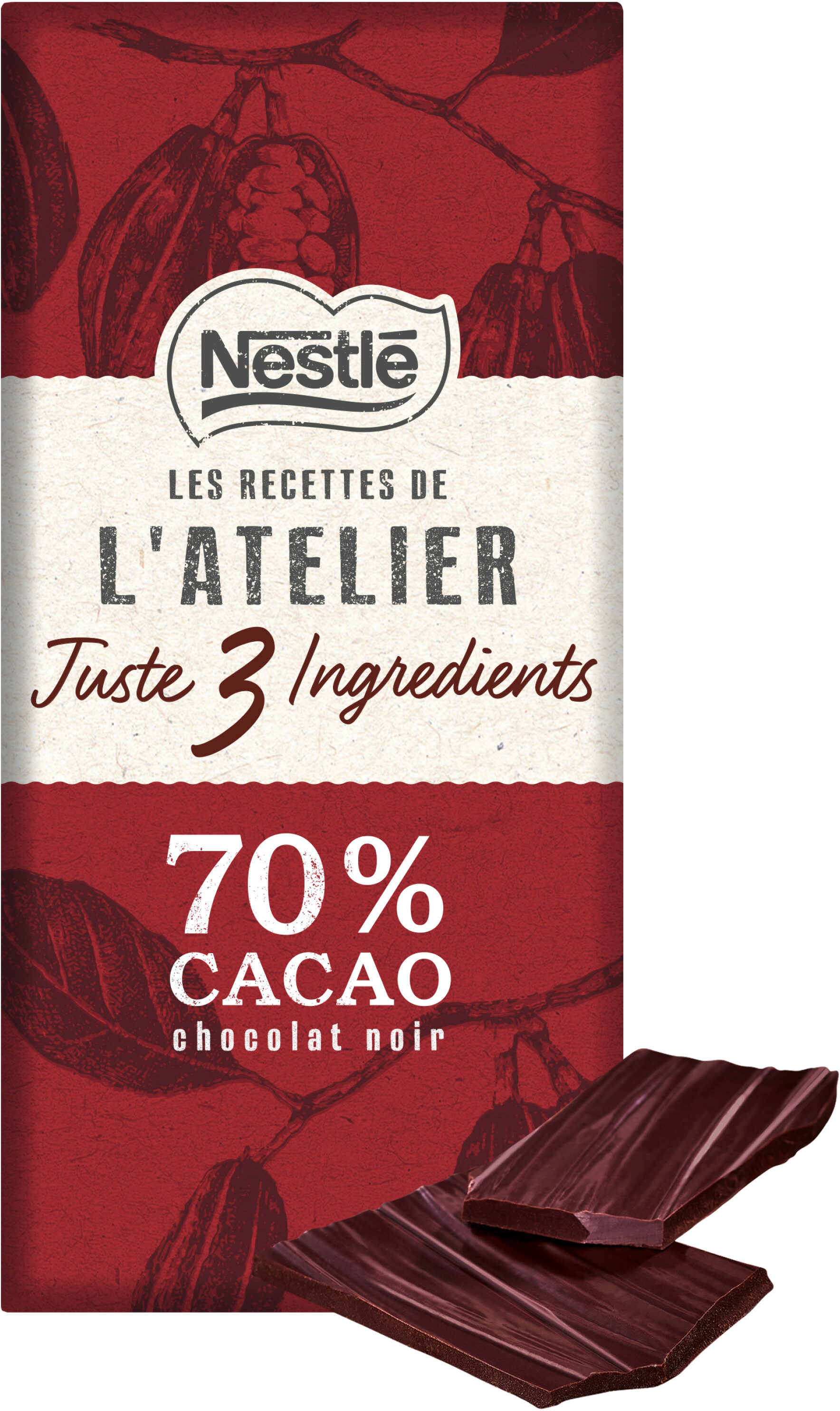 NESTLE L'ATELIER Noir 70% 100g - Produit