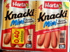 Knacki Mini - Saucisse cuite pur porc avec des protéines de lait - Producto