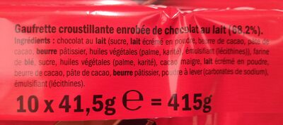 KITKAT barre chocolatée 41,5g - Ingredienser - fr