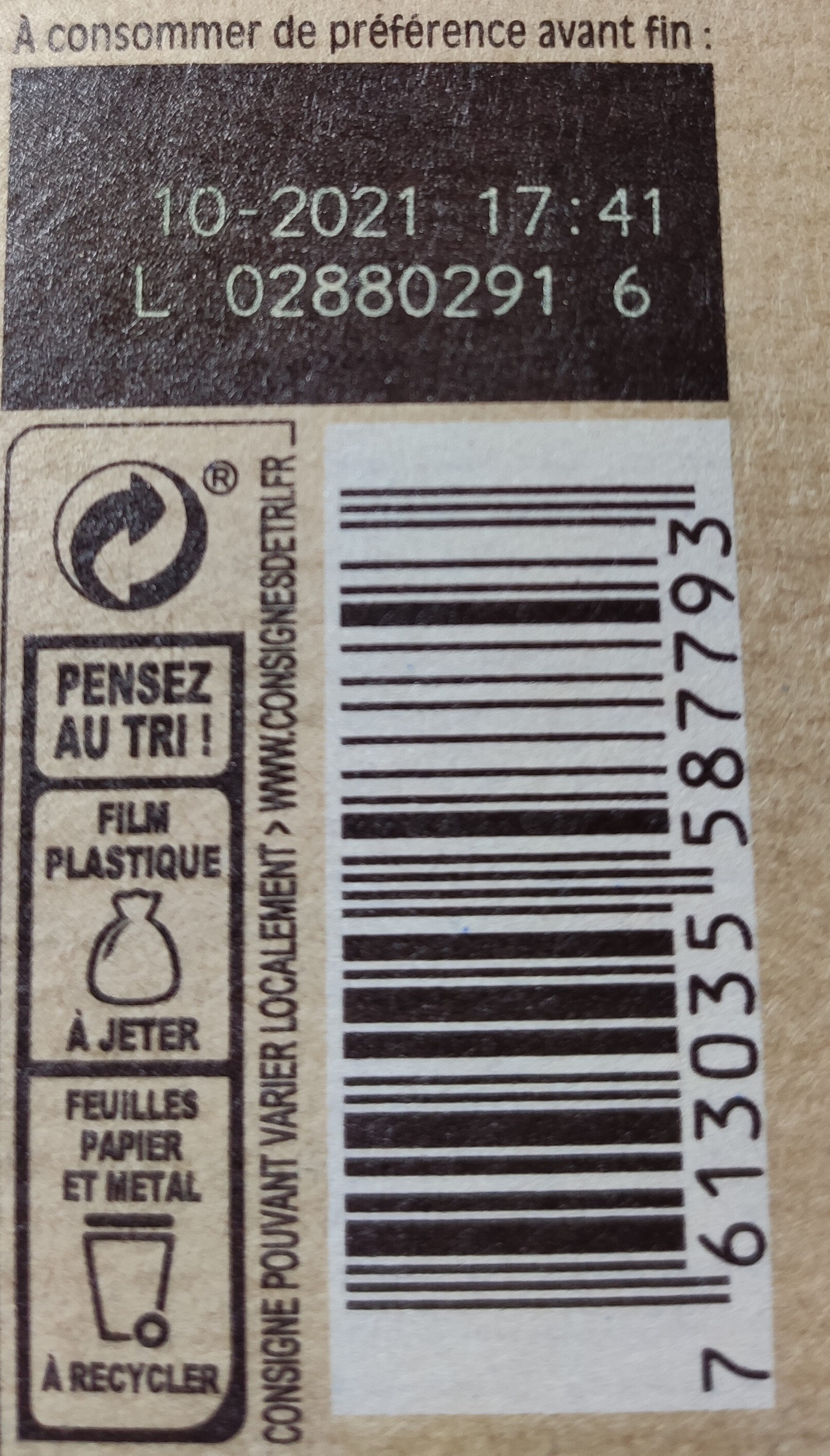 NESTLE DESSERT Lait 2 x170g - Recycling instructions and/or packaging information - fr