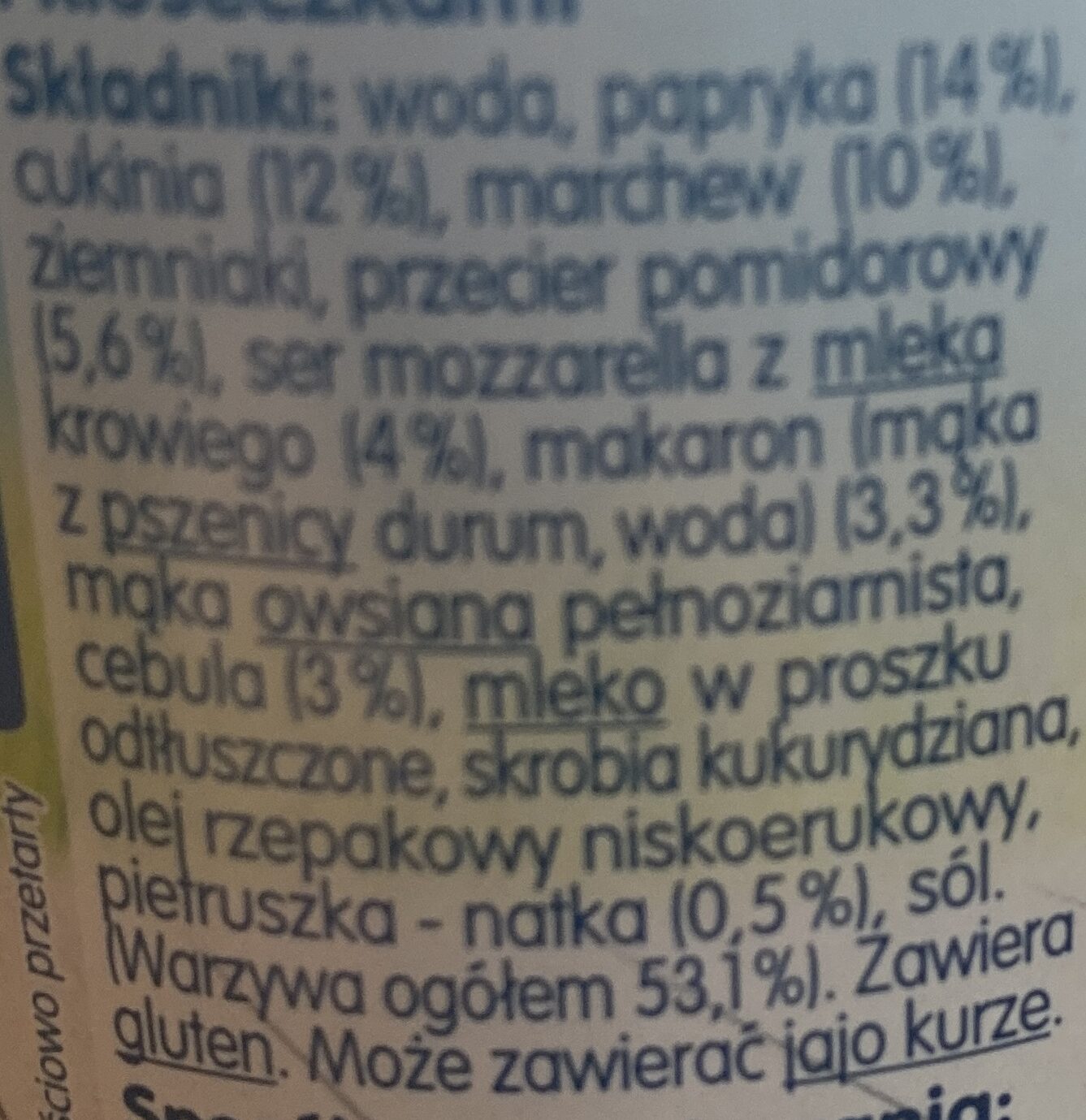 Leczo z mozzarellą - Ingredients - pl