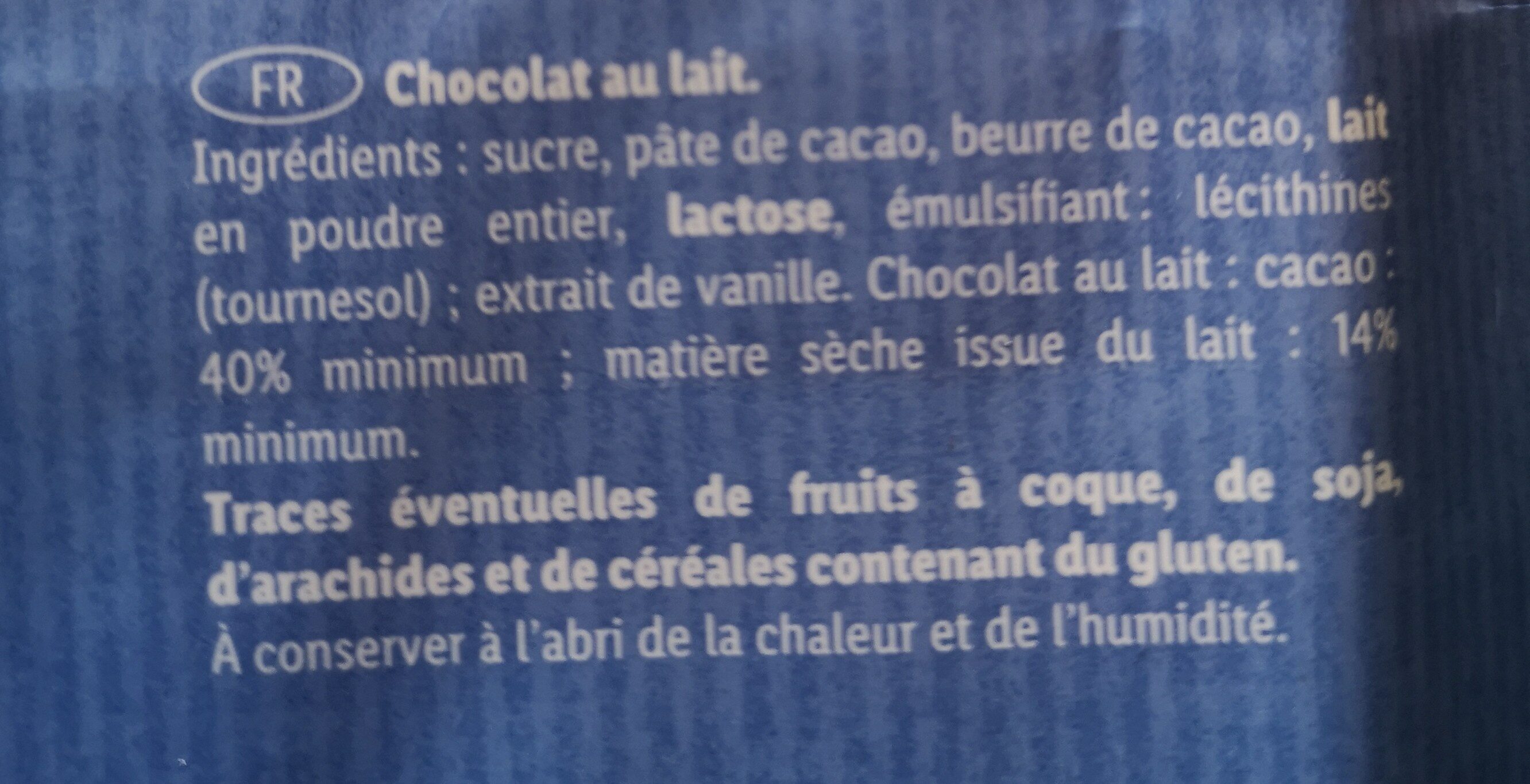 NESTLE DESSERT Chocolat au Lait - Ingredientes - en