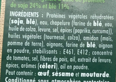 Le bon Végétal Escalope Soja & Blé - Ingrédients
