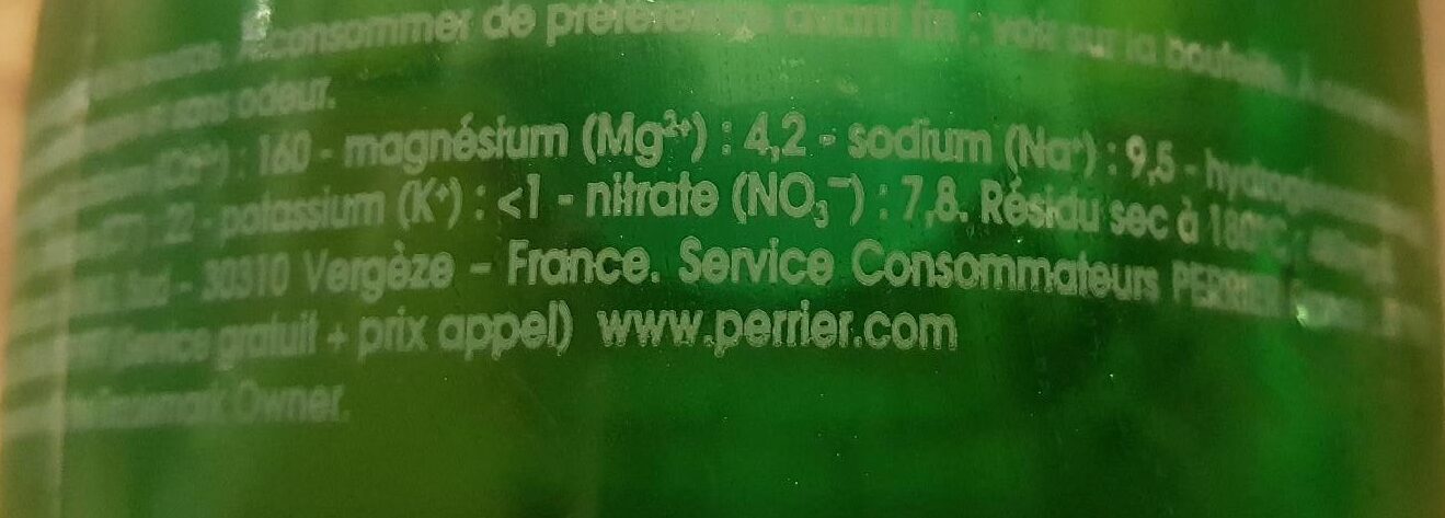 Perrier - Nutrition facts - fr