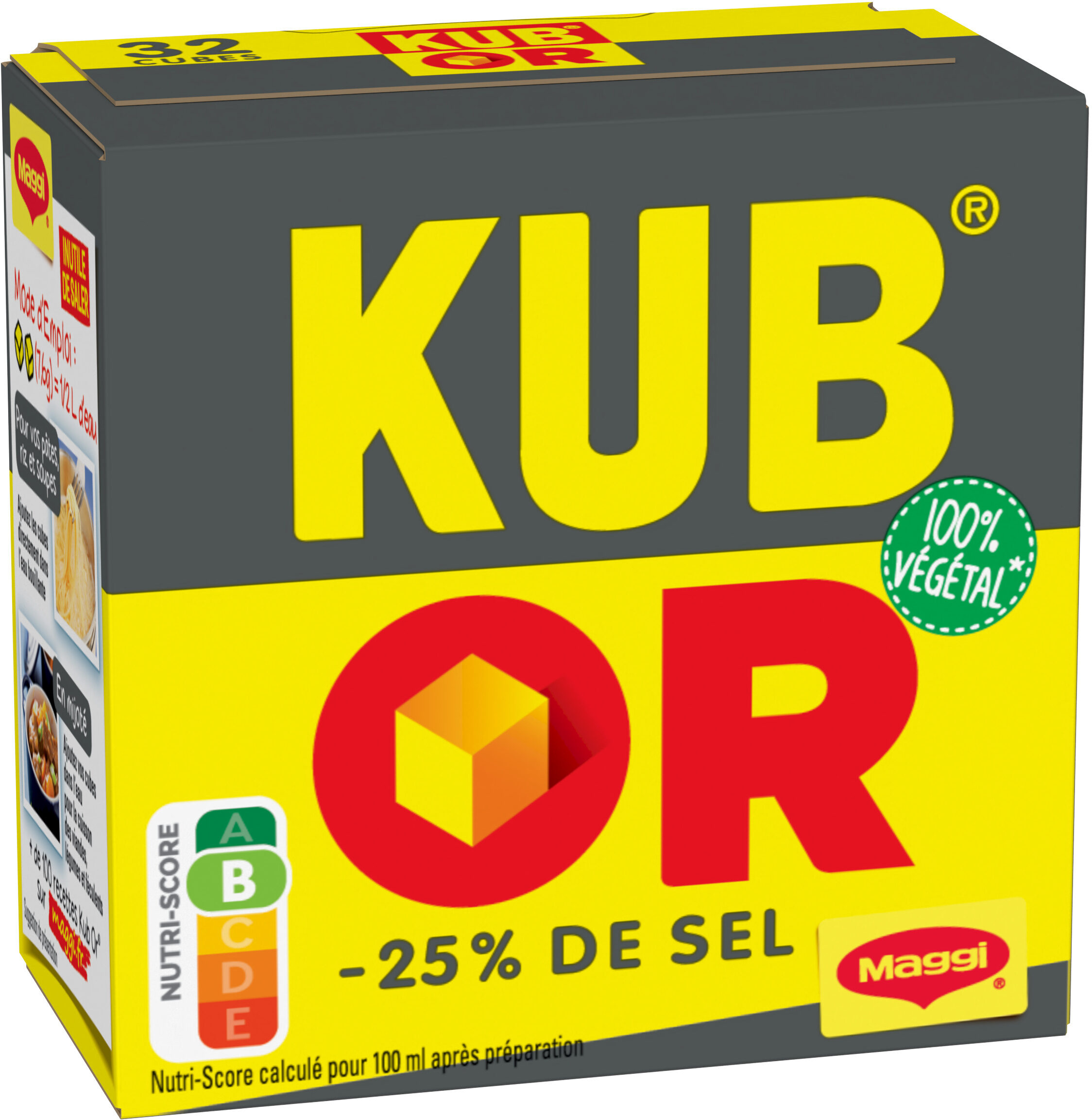 MAGGI KUB OR Bouillon Réduit en sel de -25% - 32 cubes - 121,6g - Product - fr