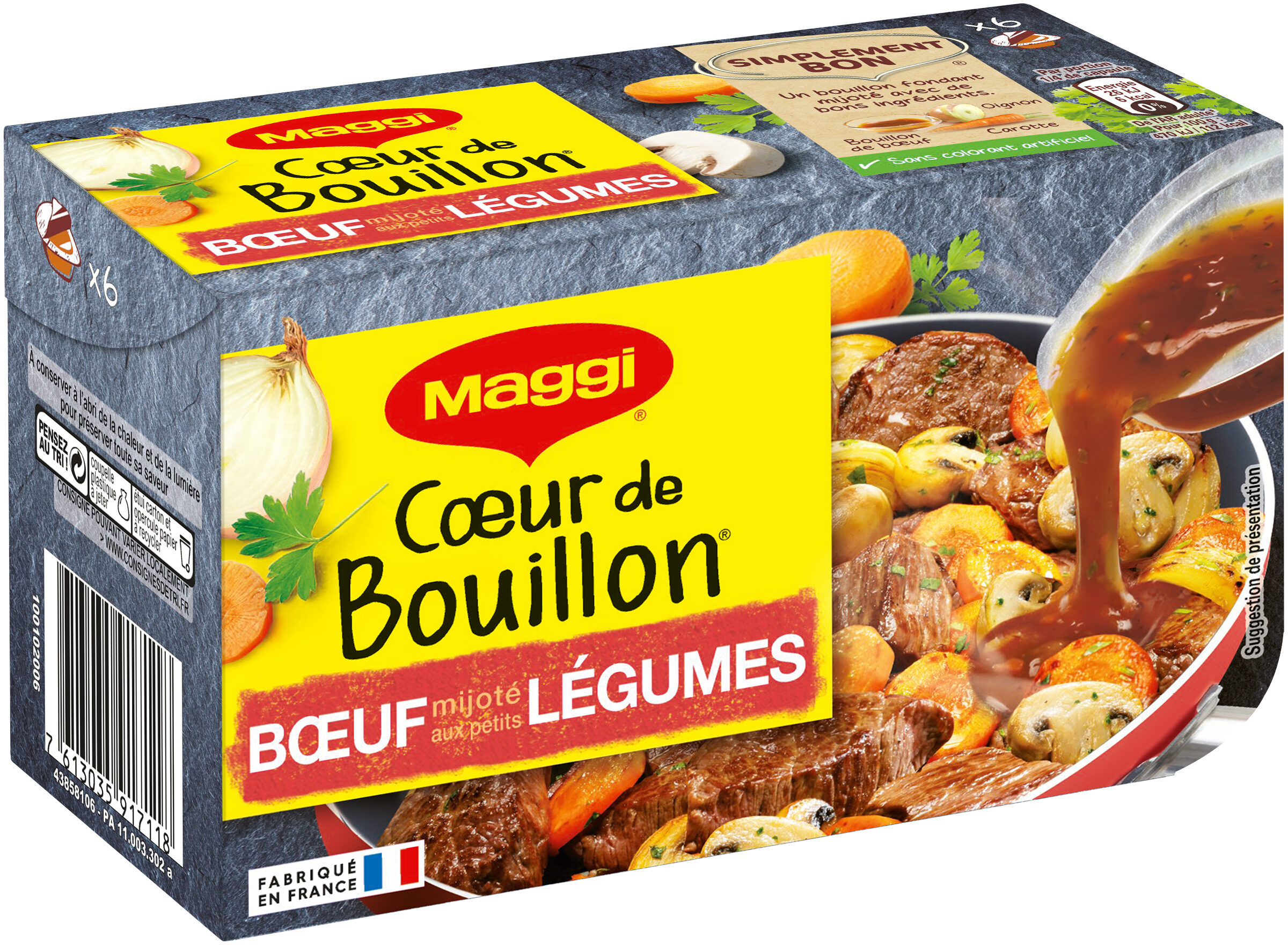 MAGGI Cœur de Bouillon Bœuf mijoté aux petits légumes 6x22g = 132g - Produkt - fr