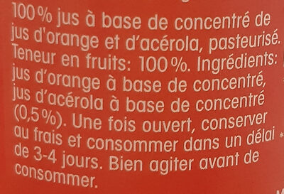 Orange 100% Jus - Ingredienti - fr