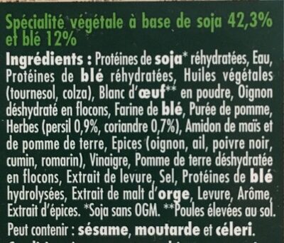 Le bon végétal - Steak gourmand - Ingrediënten - fr