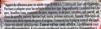 LE BON PARIS Fumé conservation sans nitrite - Ingrédients