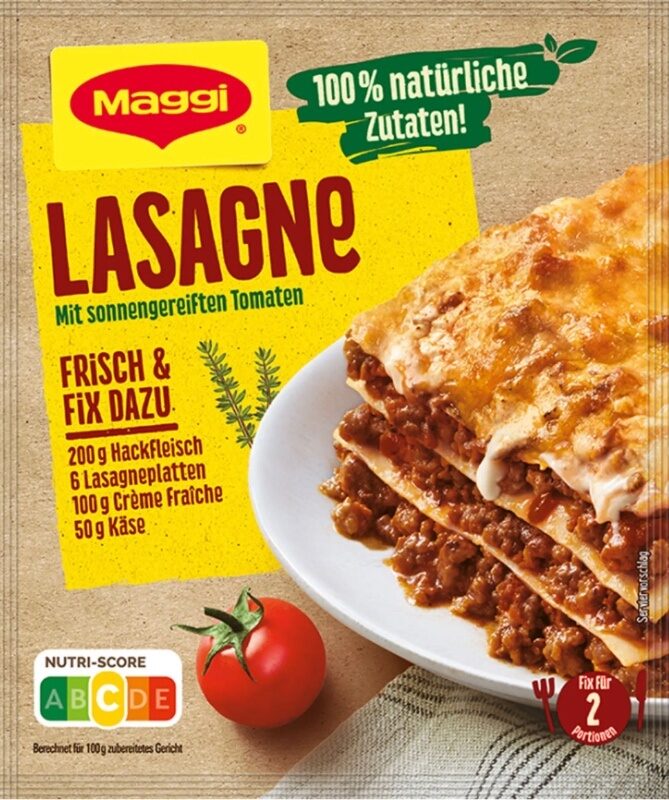 Maggi Fix für Lasagne würzig tomatig natürliche Zutaten 30 g - Product - de