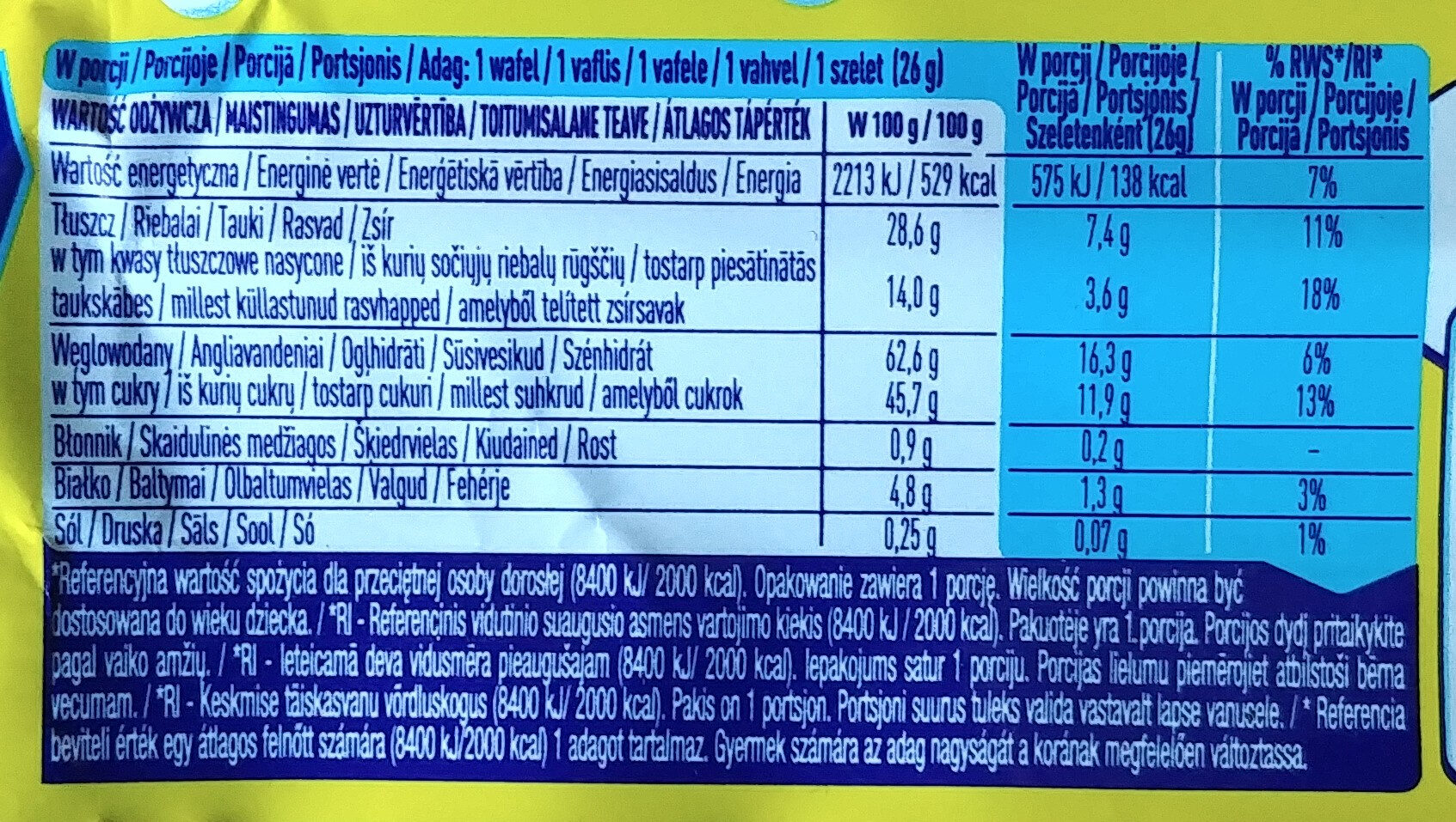 Nestle Nesquik - Nutrition facts - pl