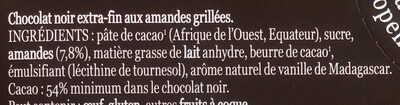 Amandes grillées chocolat noir - Ingrédients