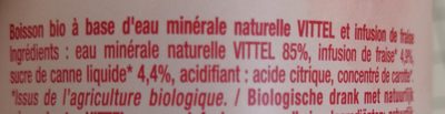 VITTEL & FRUITS BIO Infusés fraise 1L - Ingrédients