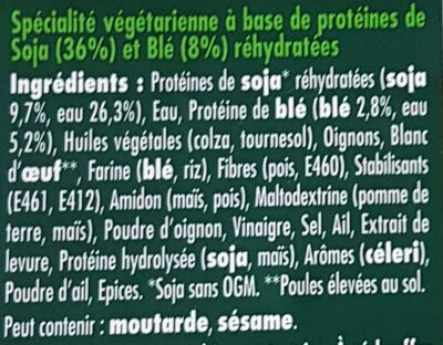 GARDEN GOURMET La Classique Soja et Blé 150g - Ingrédients