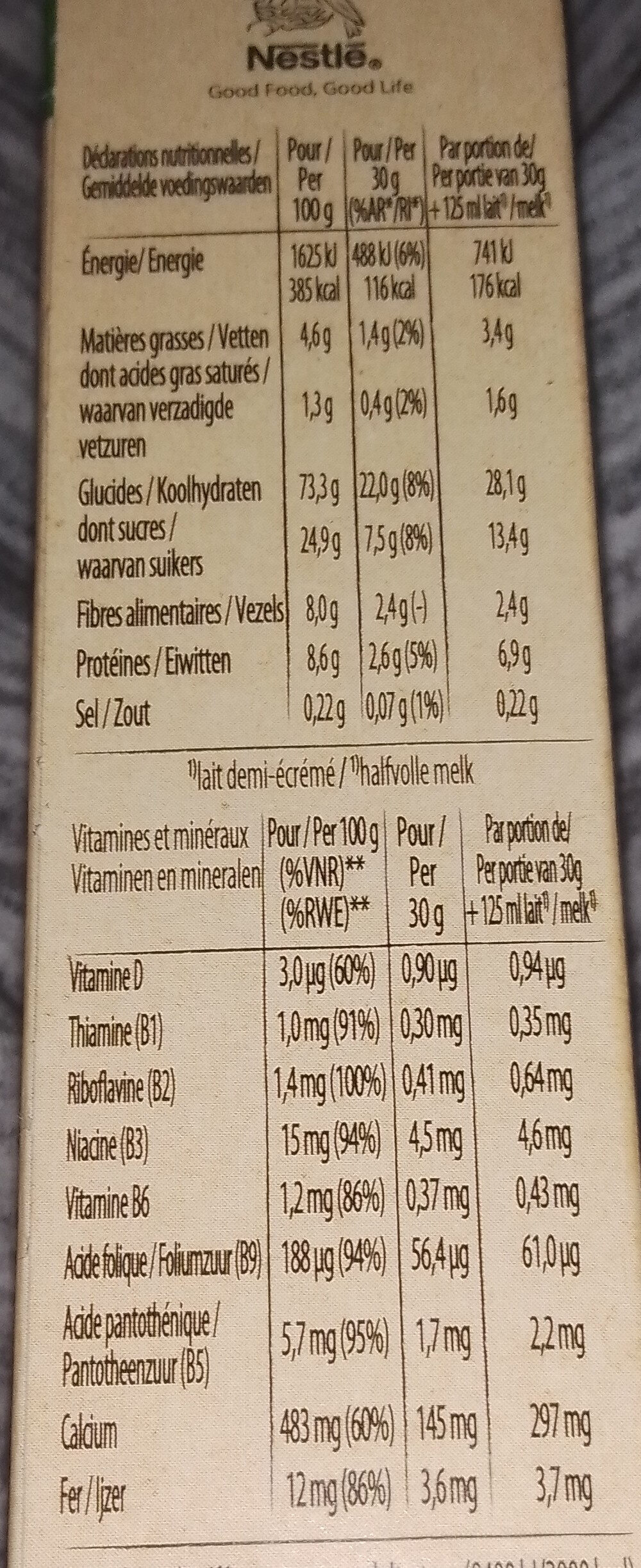 céréales Chocapic - Informació nutricional - fr
