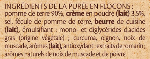 MOUSLINE Purée Crème Muscade 3x125g - Ingrediënten - fr