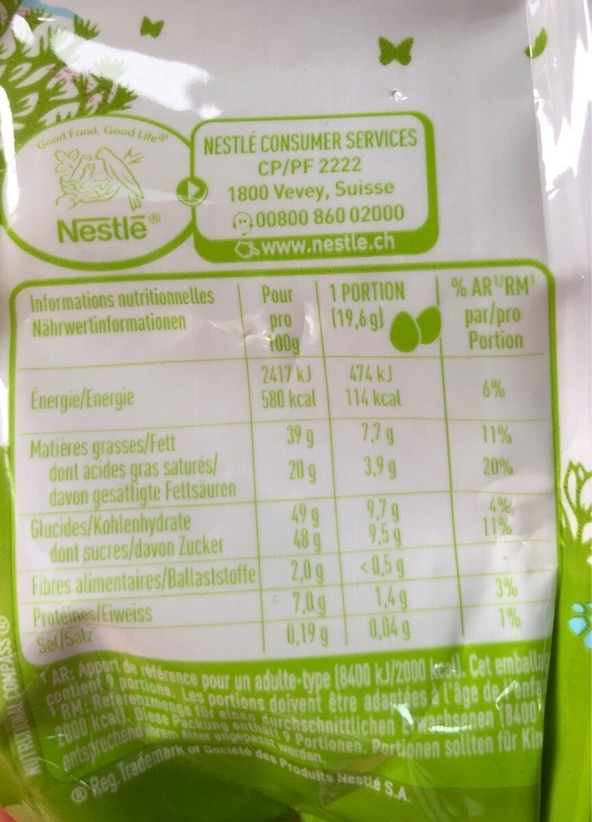 Petits Oeufs - Nutrition facts - fr