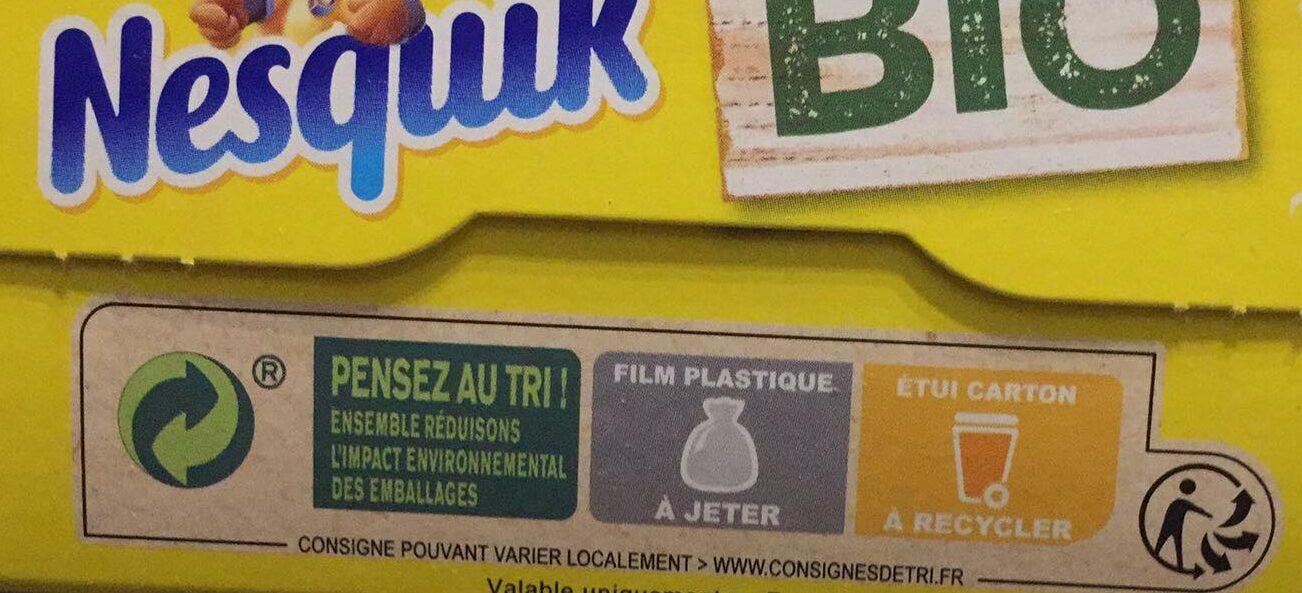 NESTLE NESQUIK BIO Céréales 375g - Recycling instructions and/or packaging information - fr