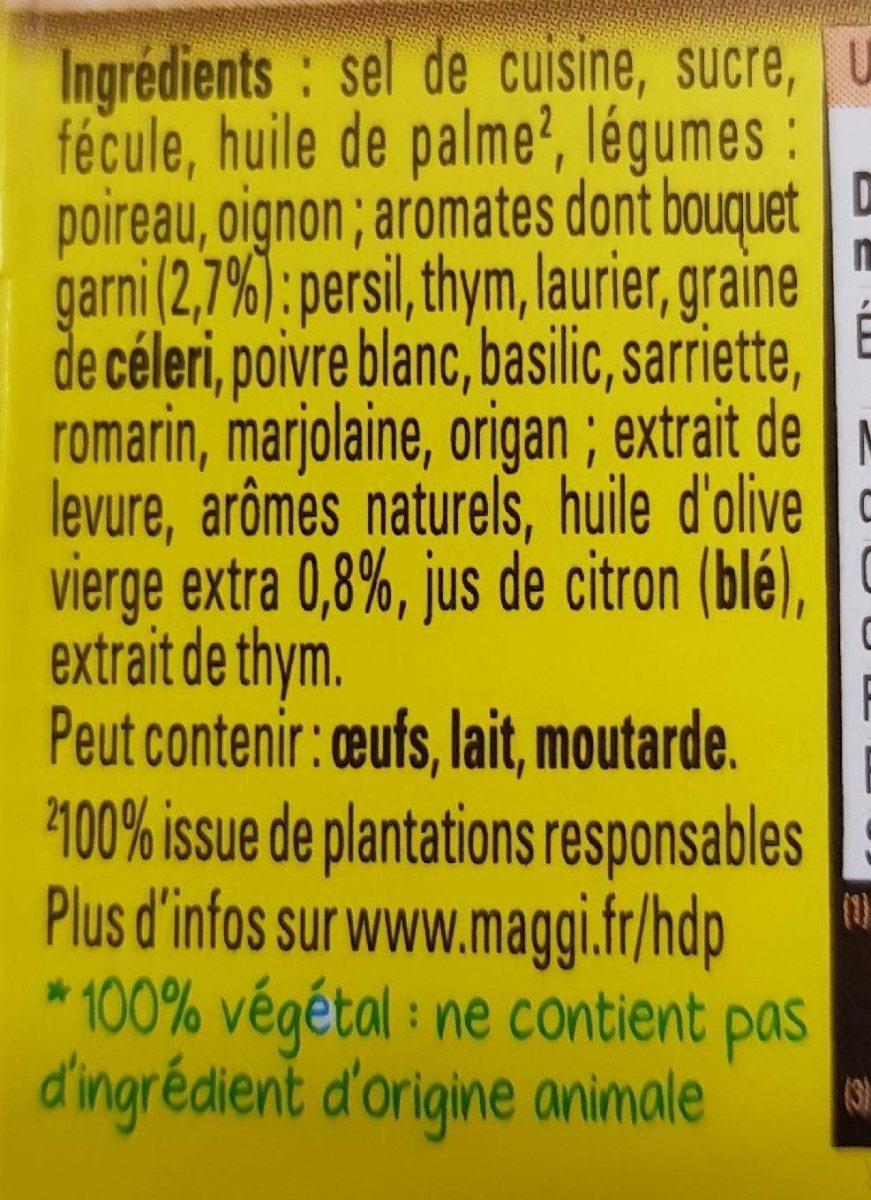 MAGGI Bouillon Bouquet Garni 100g - Ingredients - fr