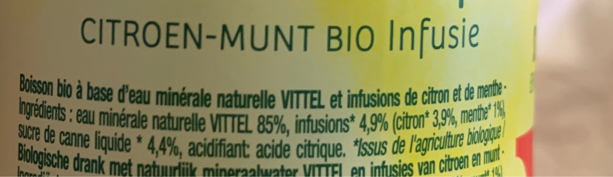 Citron menthe bio infusés - Ingrediënten - fr