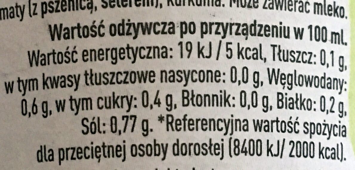 Bulion warzywny - Nutrition facts - pl