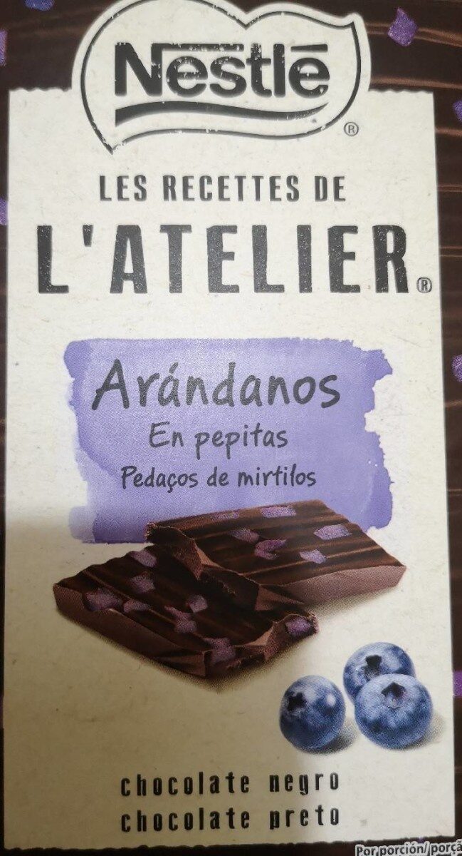 Les Recettes de l'Atelier, chocolate negro con arándanos en pepitas - Producto