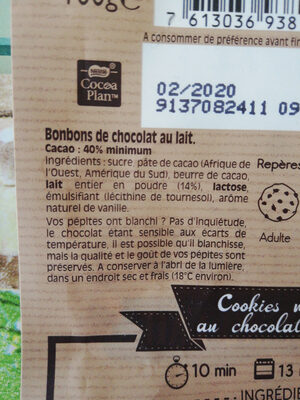 NESTLE DESSERT Pépites de chocolat au lait 100g - المكونات - fr
