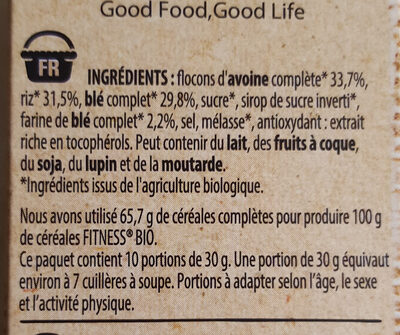 Fitness bio avoine - Ingredientes - fr