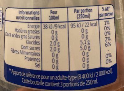 bio eau aromatisée Thé noir saveur pêche 75cl - Nutrition facts - fr