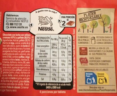 Nestlé extrafino Tosta Rica - Informació nutricional - es
