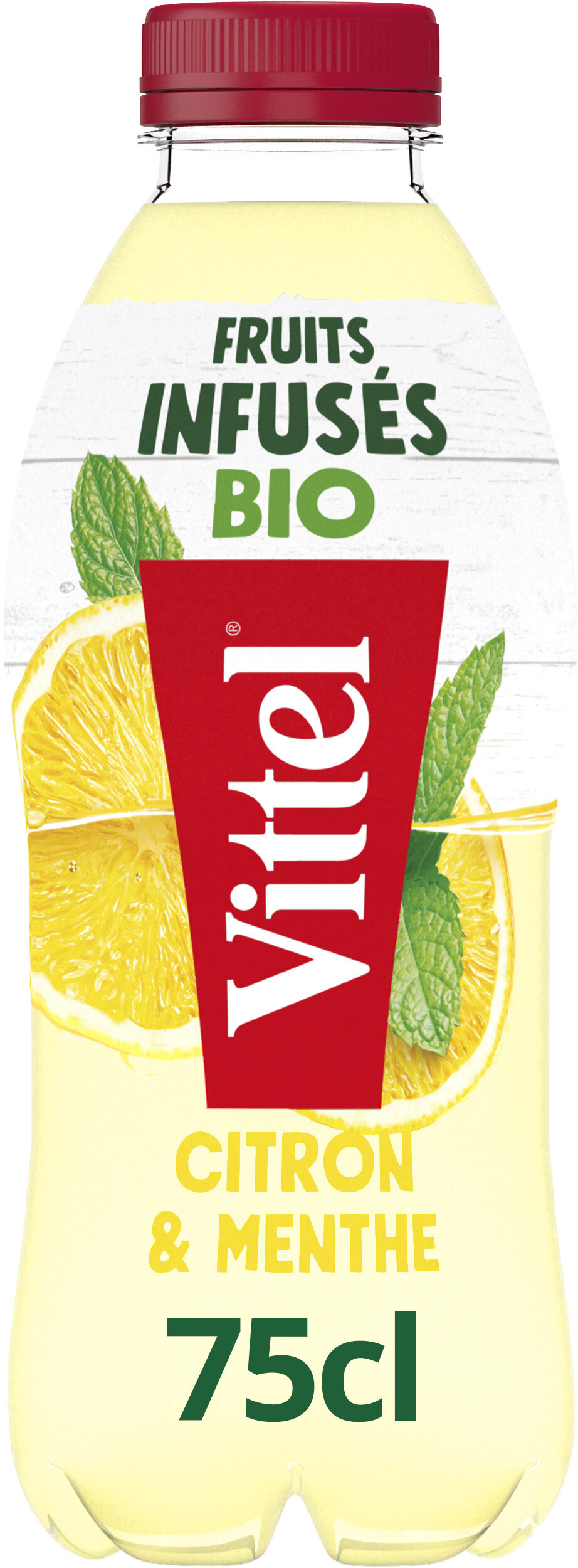VITTEL Fruits Infusés bio eau aromatisée Citron Menthe 75cl - Product - fr
