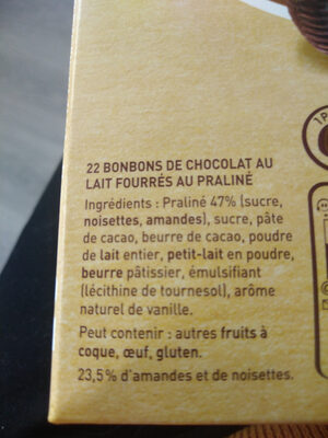 Escargots chocolat au lait - Ingredienser - fr