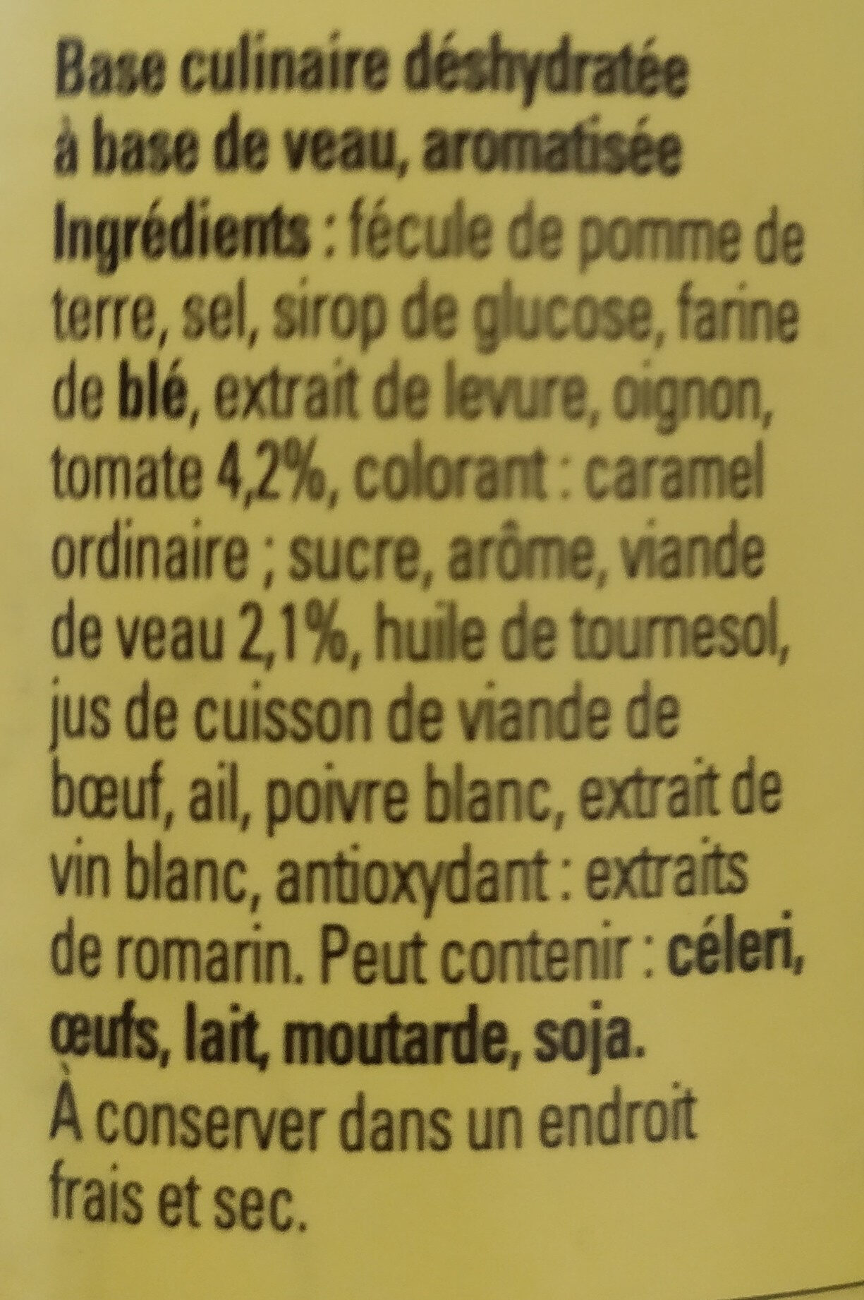 Fond de Veau - Ingredients - fr