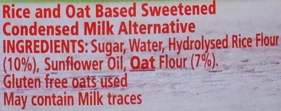 Vegan Condensed Milk - Ingredients