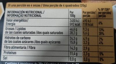 Nestle Dark 85 % cacao - Informació nutricional - es