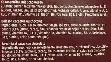 Califora au chocolat - Ingredienti - fr