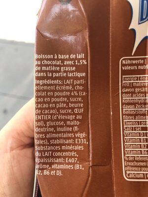Energy Drink Choco - Zutaten - fr