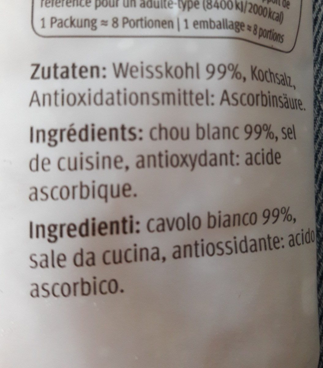 Choucroute crue - Ingredients - fr