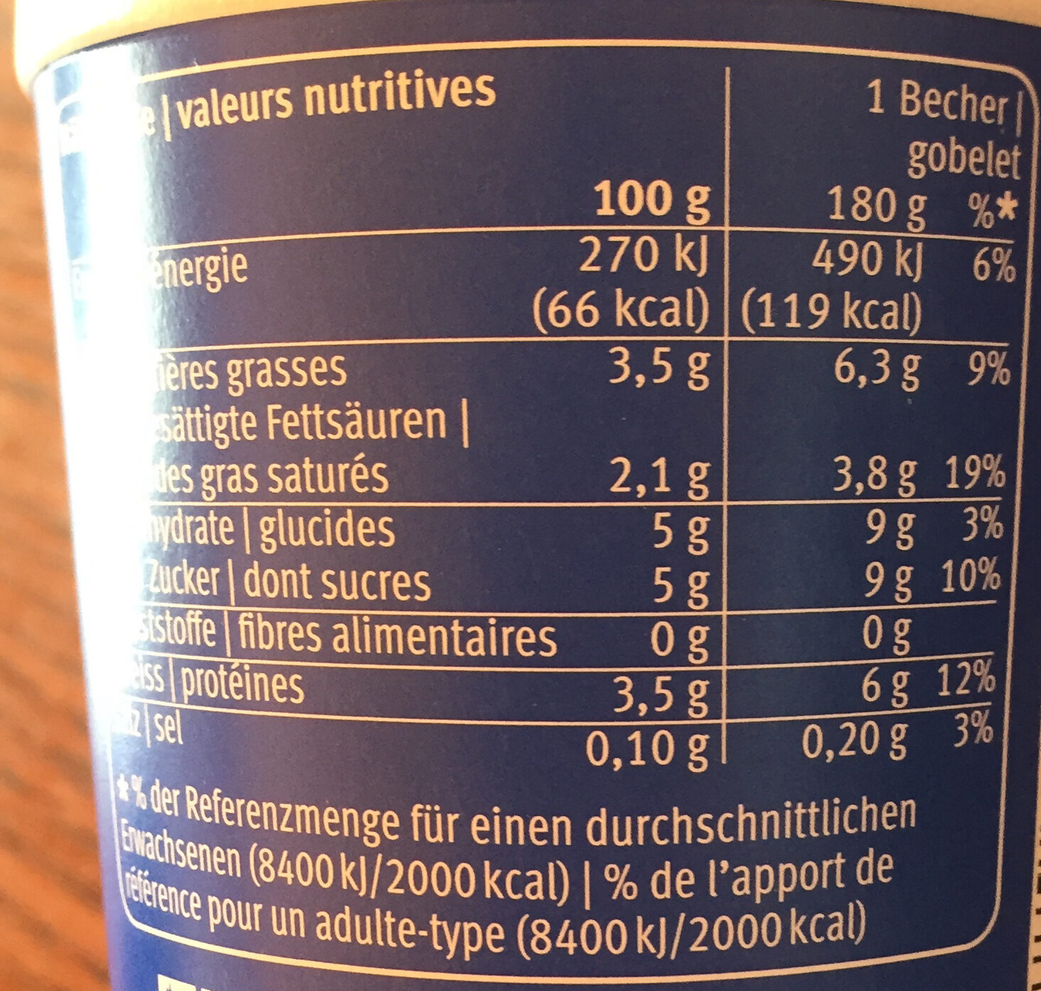 Nature,sttichfest joghurt - Nutrition facts - fr