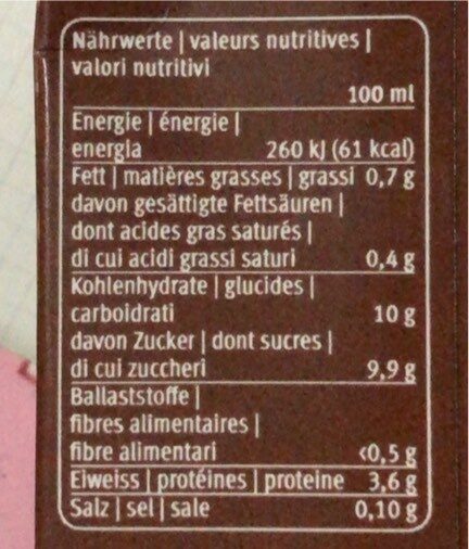 Choco Drink - Valori nutrizionali - fr