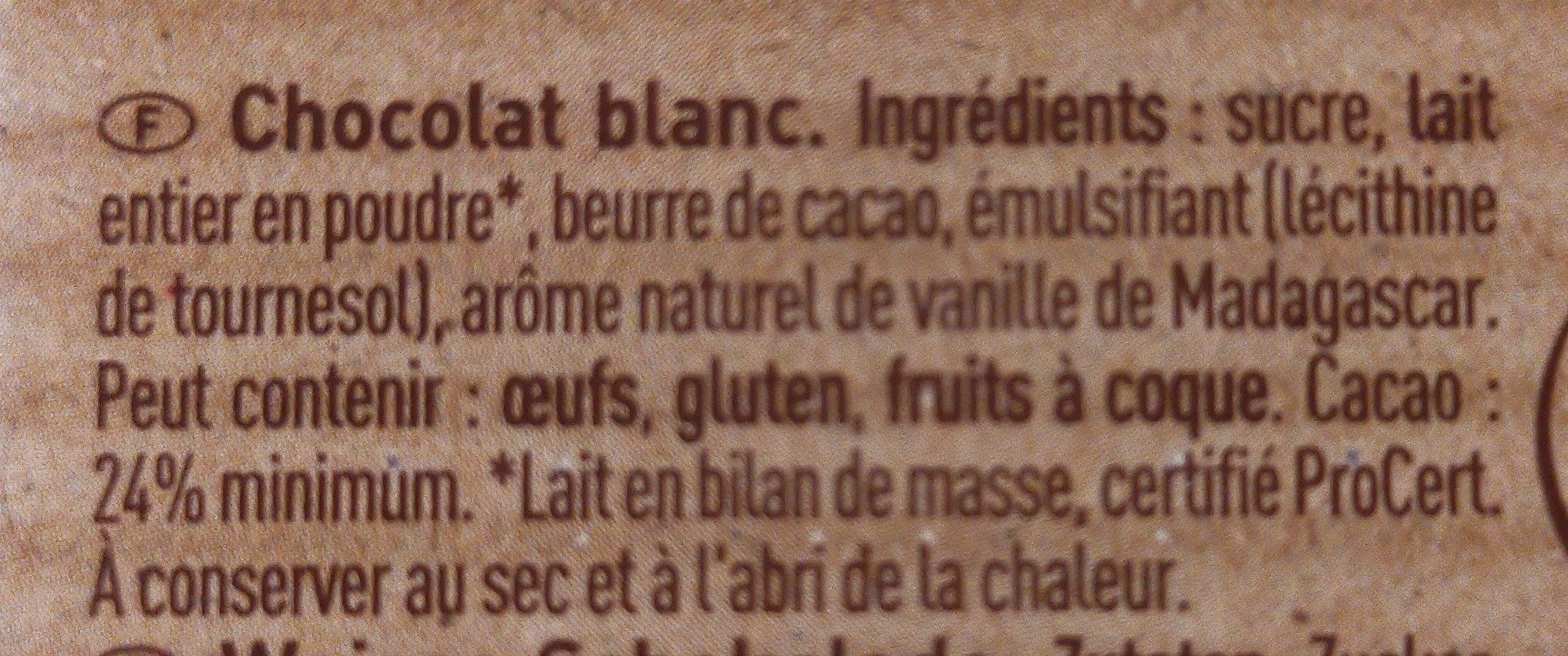 Chocolat blanc - Ingredienti - fr