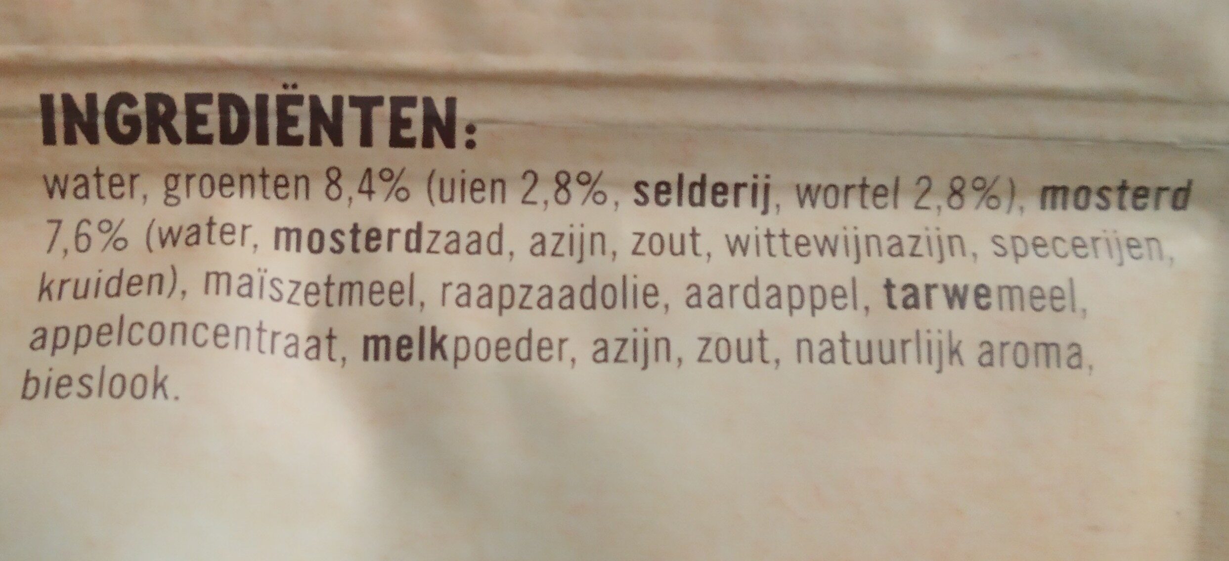 Mosterd soep - Ingredienser - nl