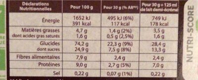 NESTLE CHOCAPIC BIO Céréales 350g - Nutrition facts - fr