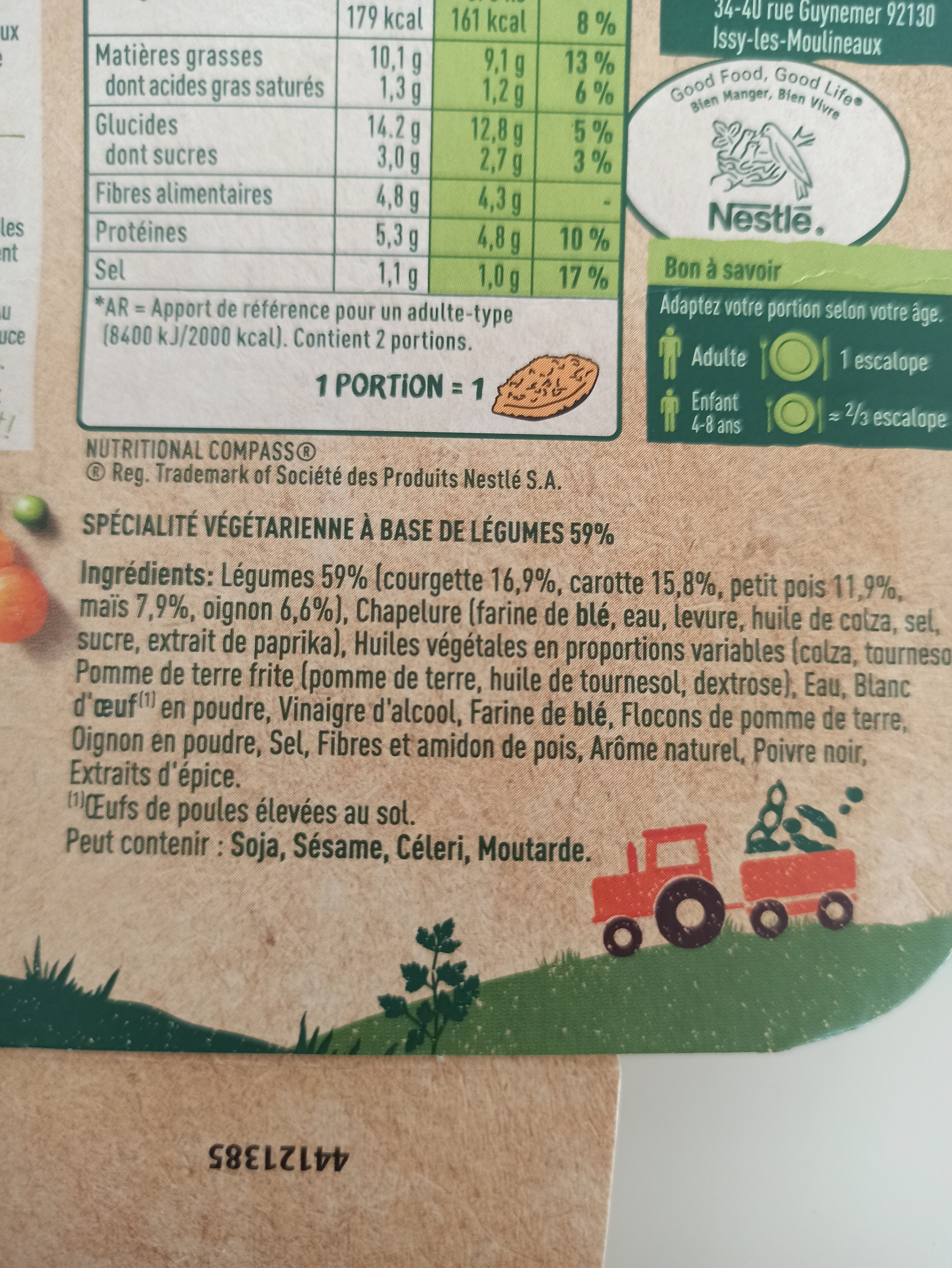 GARDEN GOURMET Pané aux légumes 180g - Ingrédients