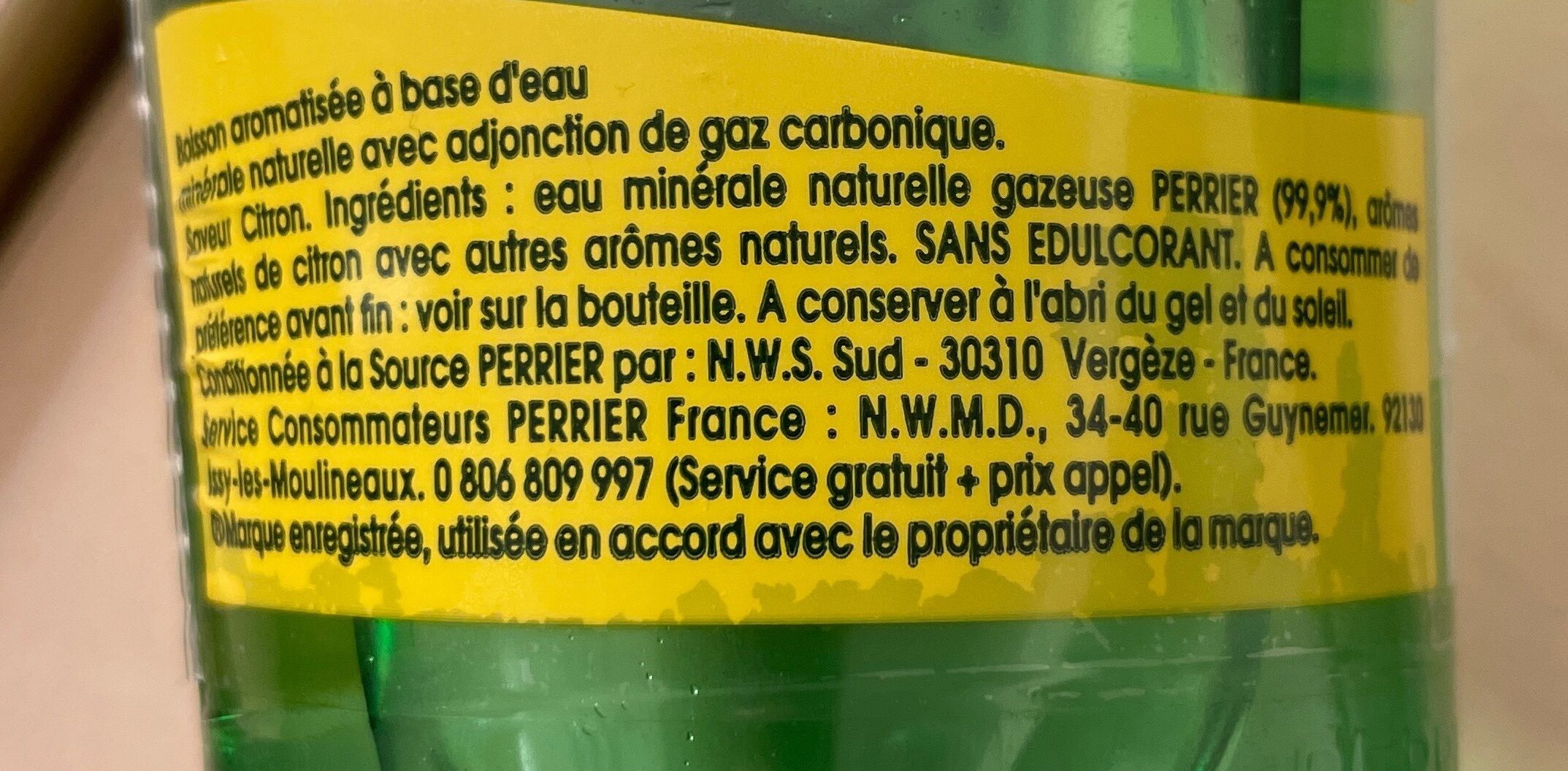 Pierrier Citron - Ingrédients