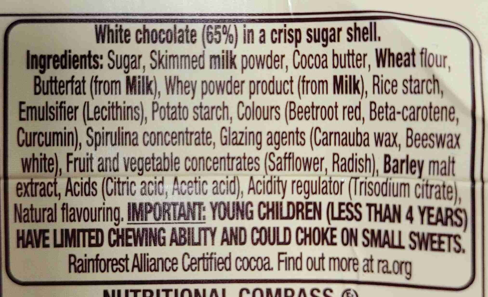 White chocolate Smarties - Ingredients