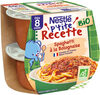 NESTLE P'TITE RECETTE Spaghetti bolognaise Bio 2x190g - Dès 8 mois - Product